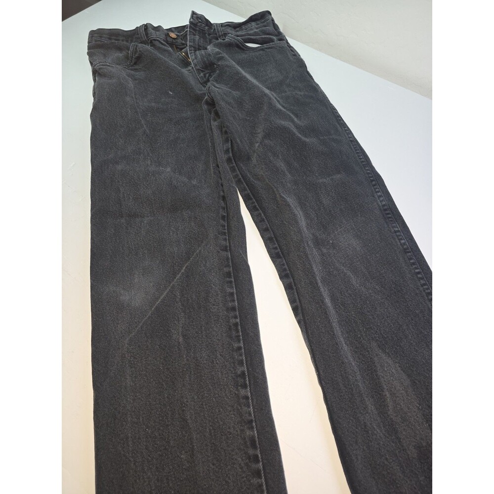 Rustler Mens Regular Fit Straight Black Denim Jeans Size 33x32